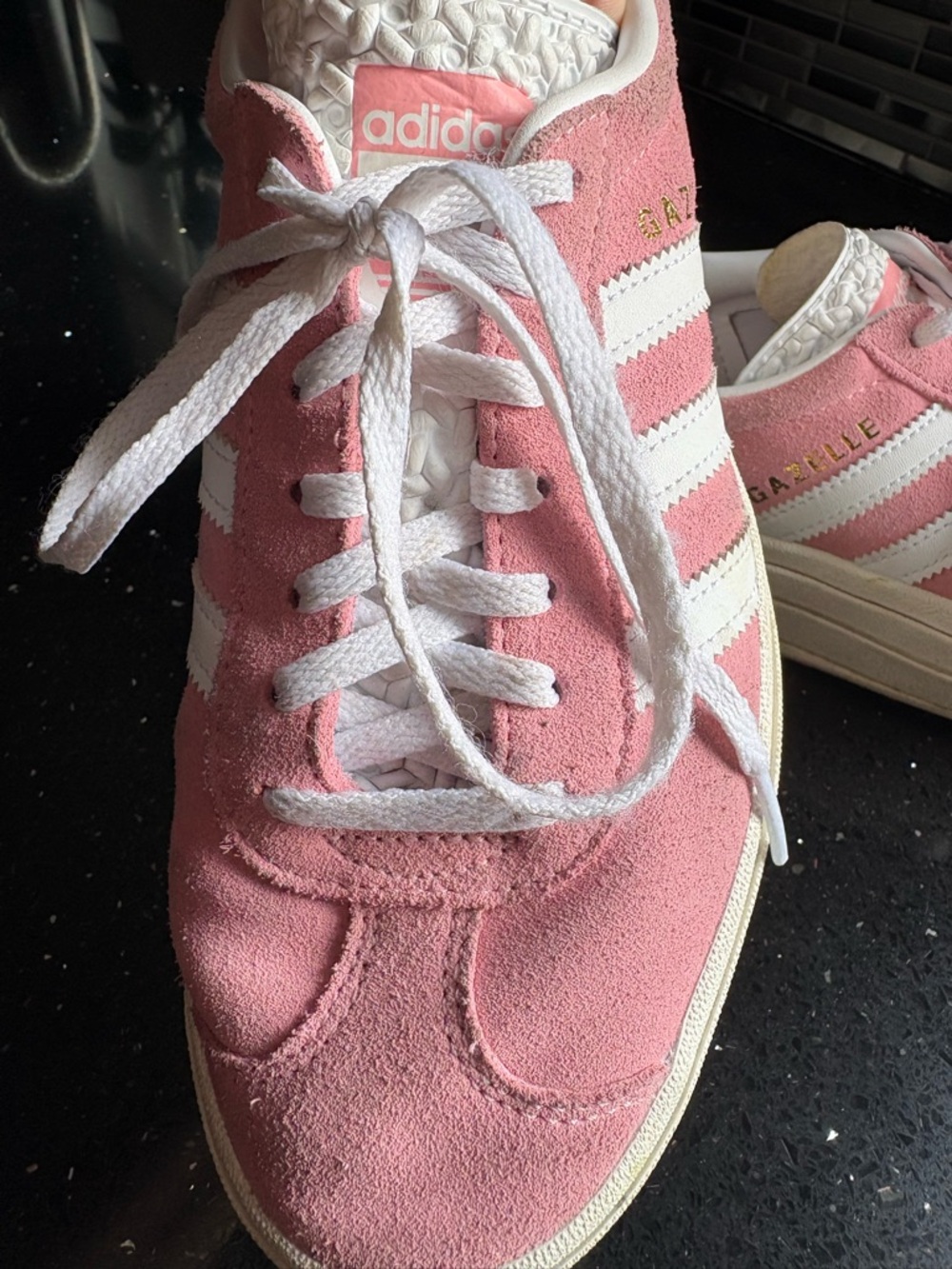 adidas Gazelle Platform Sneakers in Pink & White - Picture 2 of 7